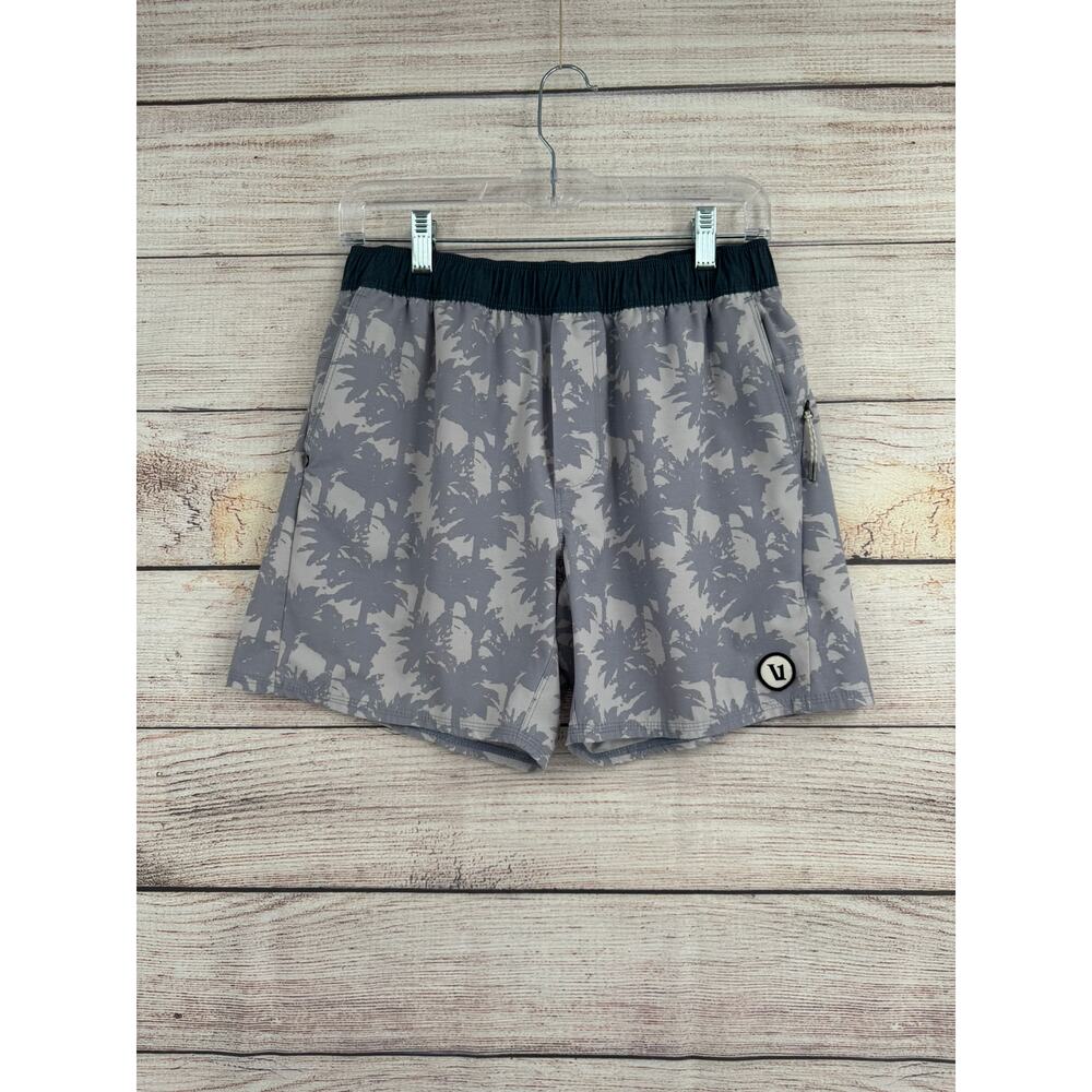 Vuori Cape Swim Short Mens Small Gray Tree Print 3 Pocket